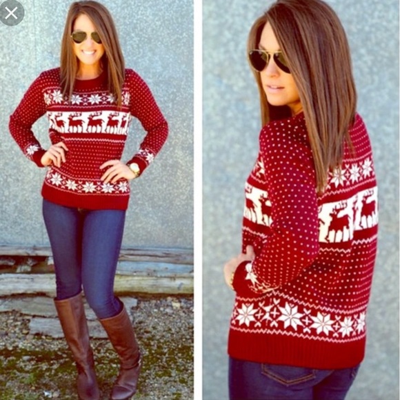 POL Sweaters - Reindeer Holiday Sweater